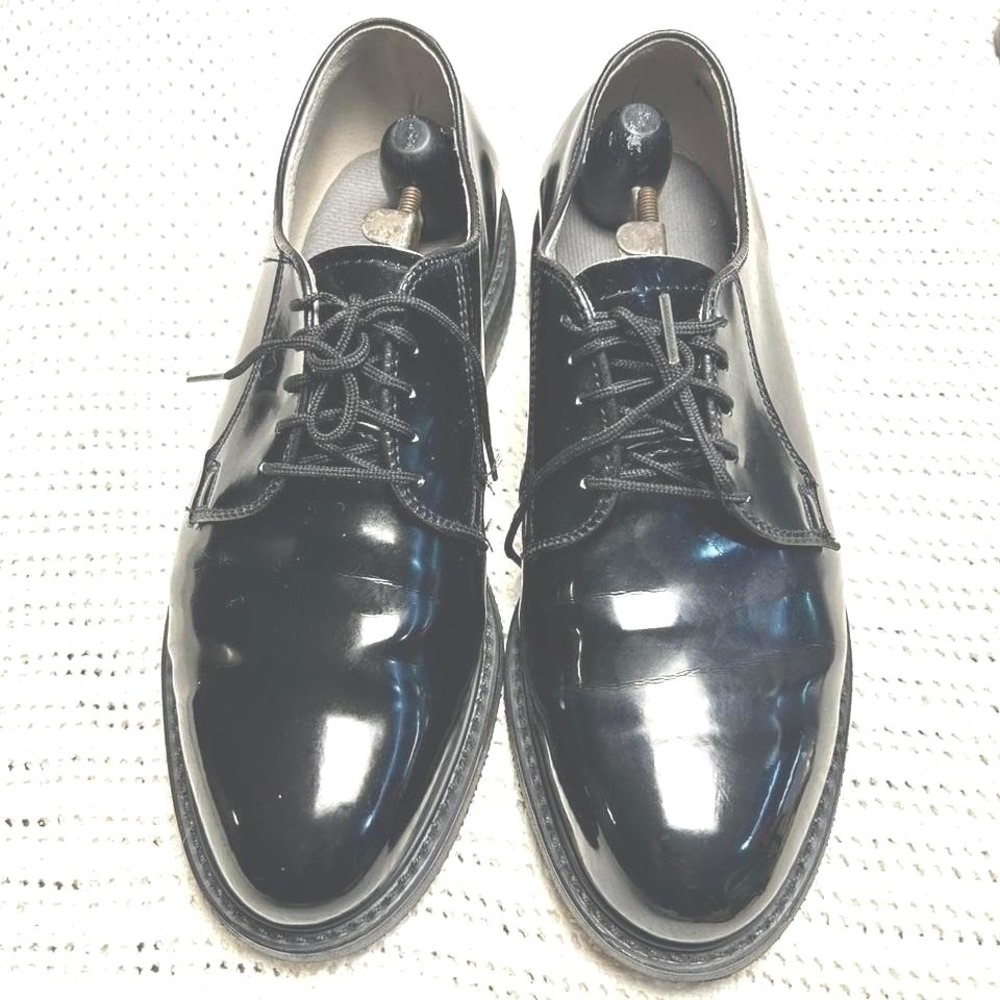 Knapp K17 76003‎ Black Patent Military Uniform Derby Shoes Mens 8.5H